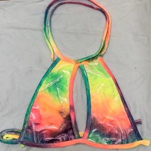 Rainbow Velvet Halter Top
